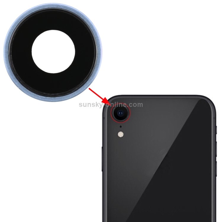 Back Camera Bezel with Lens Cover for iPhone XR(Blue) - 3