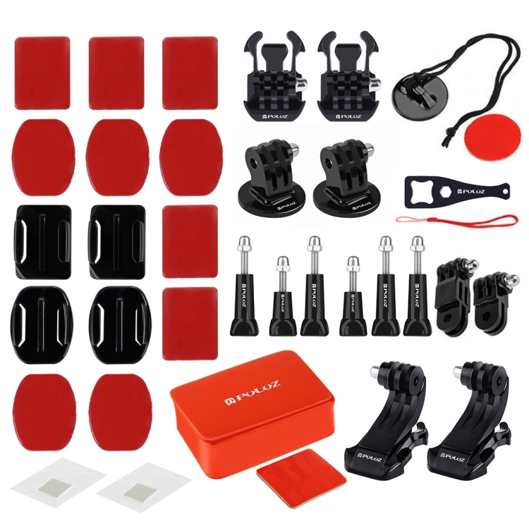 [UK Warehouse] PULUZ 53 in 1 Accessories Total Ultimate Combo Kits with EVA Case (Chest Strap + Suction Cup Mount + 3-Way Pivot Arms + J-Hook Buckle + Wrist Strap + Helmet Strap + Extendable Monopod + Surface Mounts + Tripod Adapters + Storage Bag + Handlebar Mount) for GoPro HERO10 Black / GoPro HERO9 Black / HERO8 Black / HERO7 /6 /5 /5 Session /4 Session /4 /3+ /3 /2 /1, DJI Osmo Action and Other Action Cameras - 13