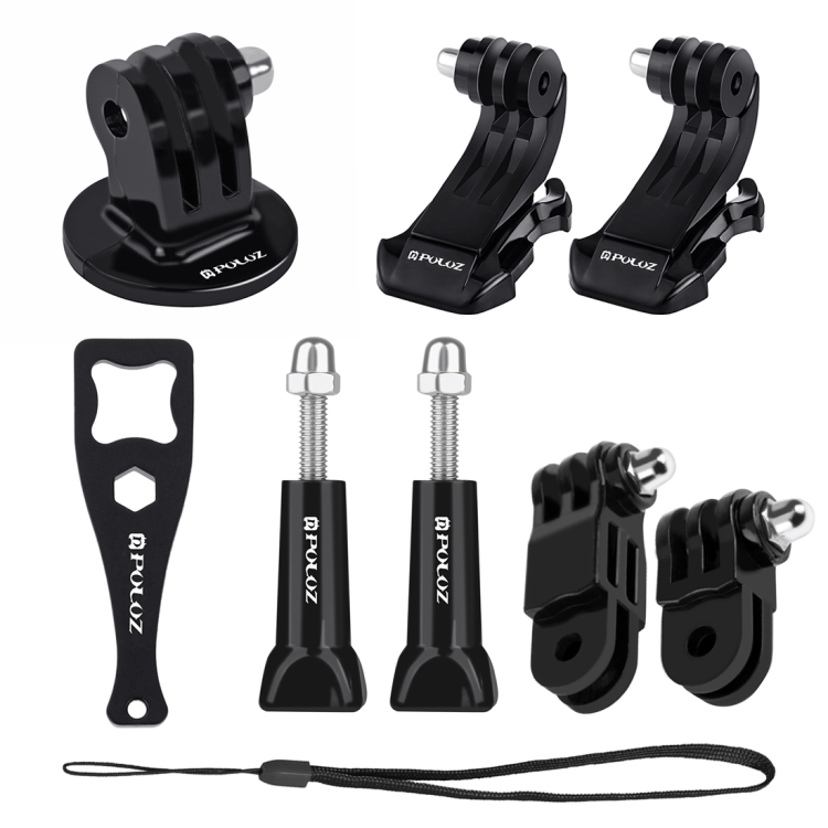 PULUZ 20 in 1 Accessories Combo Kits with EVA Case (Chest Strap + Head Strap + Suction Cup Mount + 3-Way Pivot Arm + J-Hook Buckles + Extendable Monopod + Tripod Adapter + Bobber Hand Grip + Storage Bag + Wrench) for GoPro HERO10 Black / HERO9 Black / HERO8 Black / HERO7 /6 /5 /5 Session /4 Session /4 /3+ /3 /2 /1, DJI Osmo Action and Other Action Cameras - 8