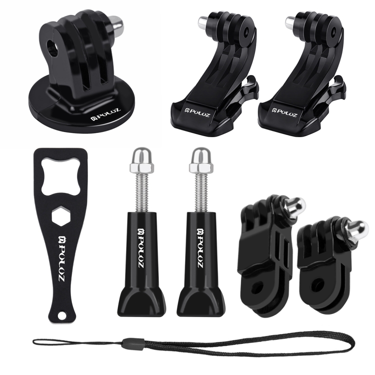 PULUZ 20 in 1 Accessories Combo Kits (Chest Strap + Head Strap + Suction Cup Mount + 3-Way Pivot Arm + J-Hook Buckles + Extendable Monopod + Tripod Adapter + Bobber Hand Grip + Storage Bag + Wrench) for GoPro HERO10 Black / HERO9 Black / HERO8 Black / HERO7 /6 /5 /5 Session /4 Session /4 /3+ /3 /2 /1, DJI Osmo Action and Other Action Cameras - 8