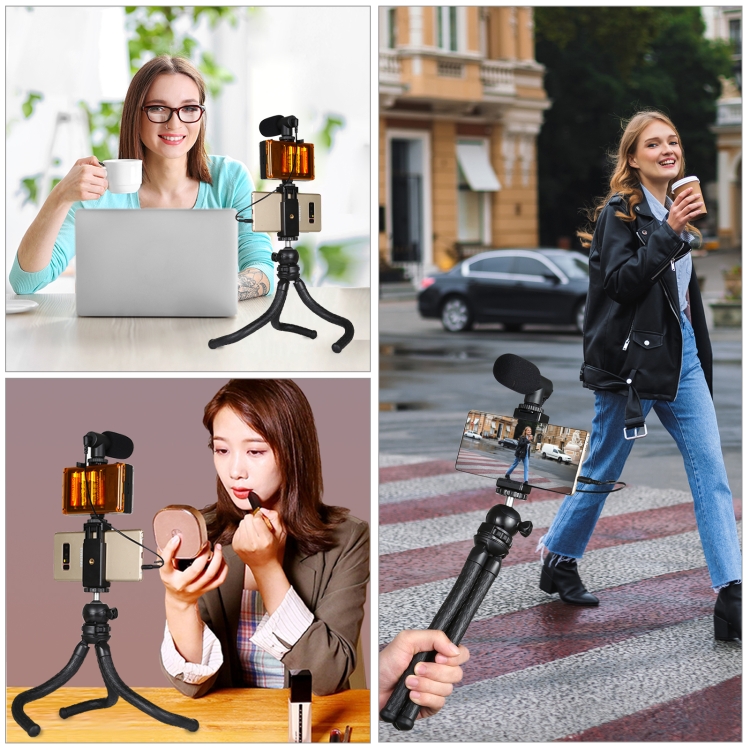 PULUZ Mini Octopus Flexible Tripod Holder with Ball Head & Phone Clamp + Tripod Mount Adapter & Long Screw for SLR Cameras, GoPro, Cellphone, Size: 30cmx5cm - 6