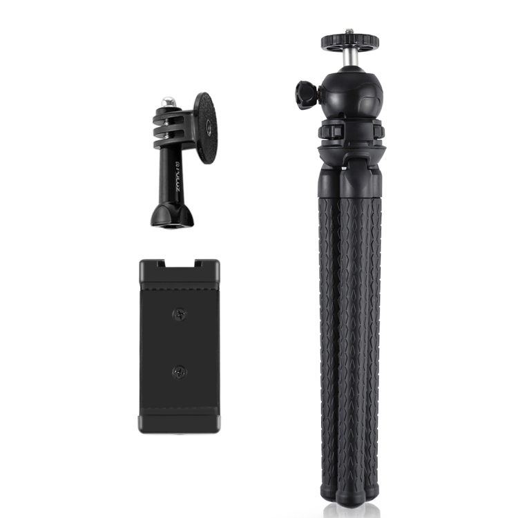 PULUZ Mini Octopus Flexible Tripod Holder with Ball Head & Phone Clamp + Tripod Mount Adapter & Long Screw for SLR Cameras, GoPro, Cellphone, Size: 30cmx5cm - 7