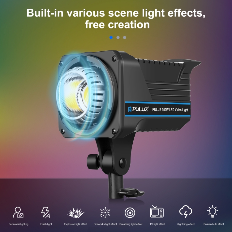PULUZ 220V 150W 3200K-5600K Studio Video Light + 2.8m Light Holder + 65cm Foldable Lantern Softbox Photography Kit(US Plug) - 6