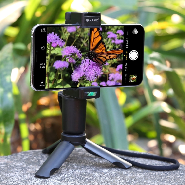 PULUZ Folding Plastic Tripod + Vlogging Live Broadcast Handheld Grip ABS Mount with Cold Shoe & Wrist Strap for iPhone, Galaxy, Huawei, Xiaomi, Sony, HTC, Google and other Smartphones - 12