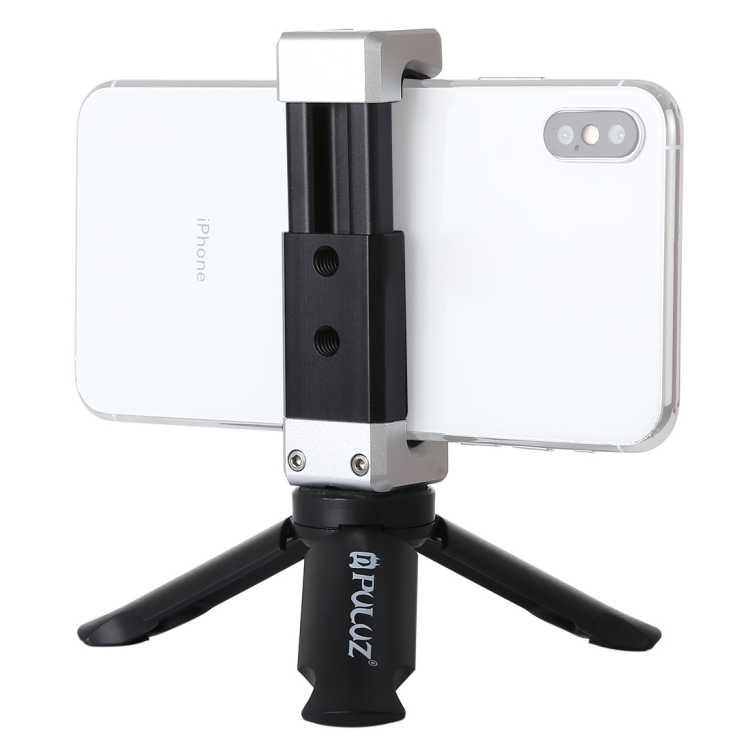 PULUZ Folding Plastic Tripod + Aluminum Alloy Clamp Bracket with Cold Shoe for iPhone, Galaxy, Huawei, Xiaomi, Sony, HTC, Google and other Smartphones - 10