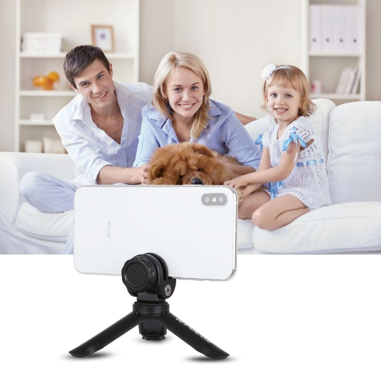 PULUZ  Folding Plastic Tripod + Phone Mount Metal Clamp for GoPro HERO Action Cameras and Cell Phones - 10