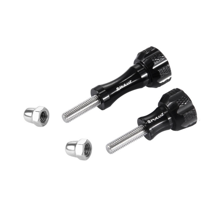 PULUZ CNC Aluminum Thumb Knob Stainless Bolt Nut Screw Set for GoPro Hero11 Black / HERO10 Black / HERO9 Black / HERO8 Black /7 /6 /5 /5 Session /4 Session /4 /3+ /3 /2 /1, DJI Osmo Action, Xiaoyi and Other Action Cameras(Black) - 2