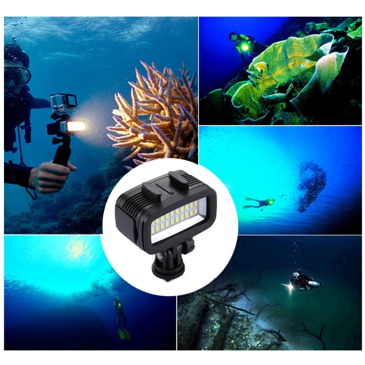 PULUZ Luce LED Subacquea 30m IPx8 Con 20 LED 700LM, Batteria 1900mAh, 3 Modalità (Alto/Basso/SOS), Per GoPro E DSLR - 2