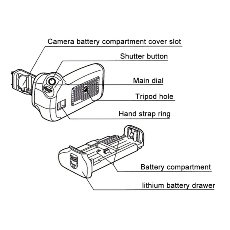 PULUZ Vertical Camera Battery Grip for Nikon D800 / D800E / D810 Digital SLR Camera(Black) - 10