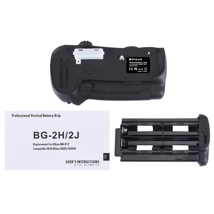 PULUZ Vertical Camera Battery Grip for Nikon D800 / D800E / D810 Digital SLR Camera(Black) - 8