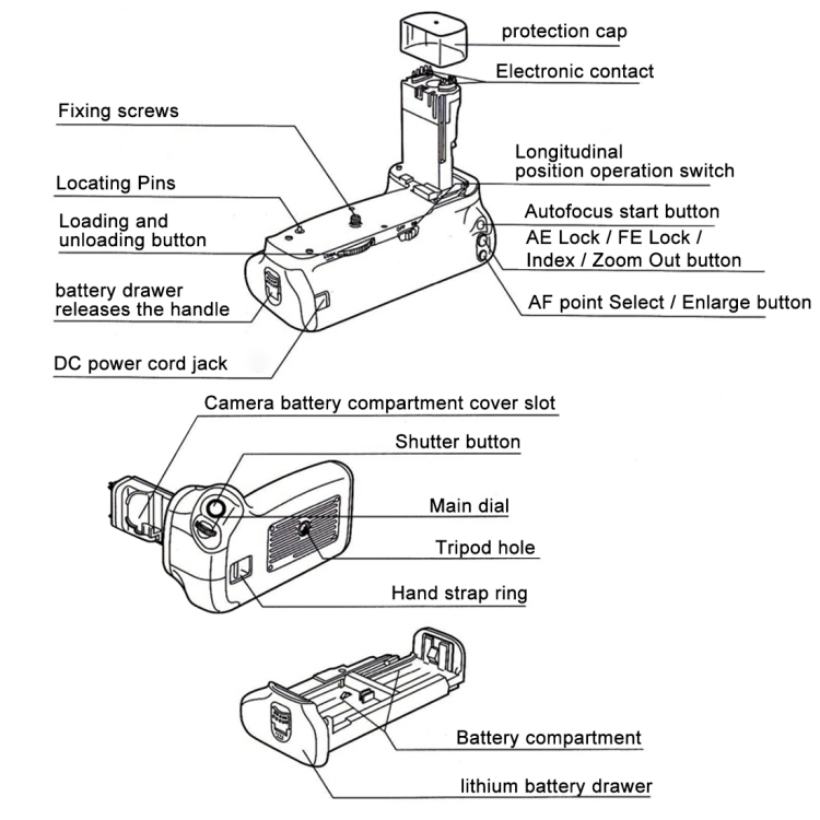 PULUZ Vertical Camera Battery Grip for Nikon D5500 Digital SLR Camera - 10