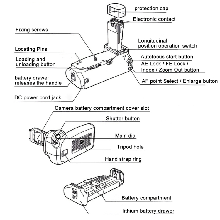 PULUZ Vertical Camera Battery Grip for Nikon D7100 / D7200 Digital SLR Camera - 10