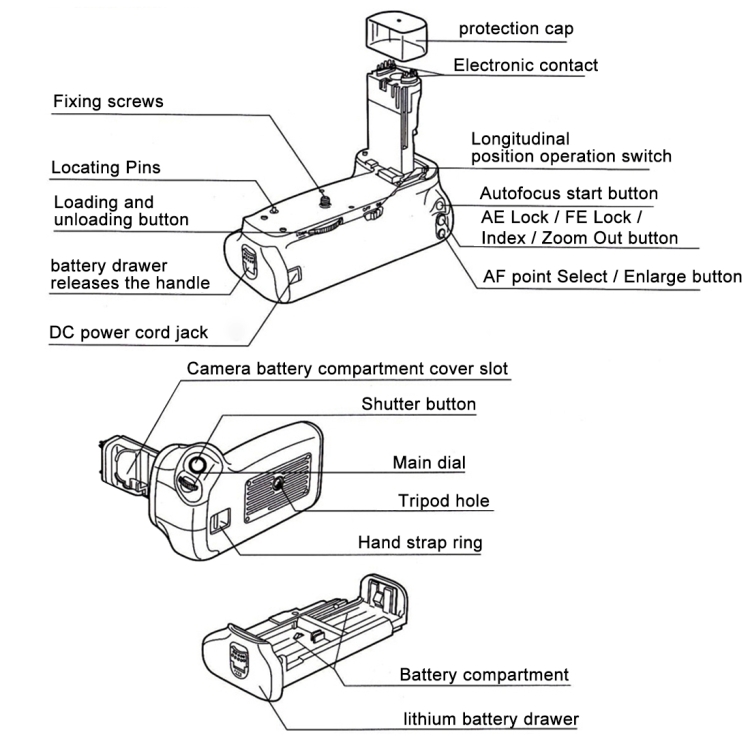 PULUZ Vertical Camera Battery Grip for Canon 750D / 760D  Digital SLR Camera - 10