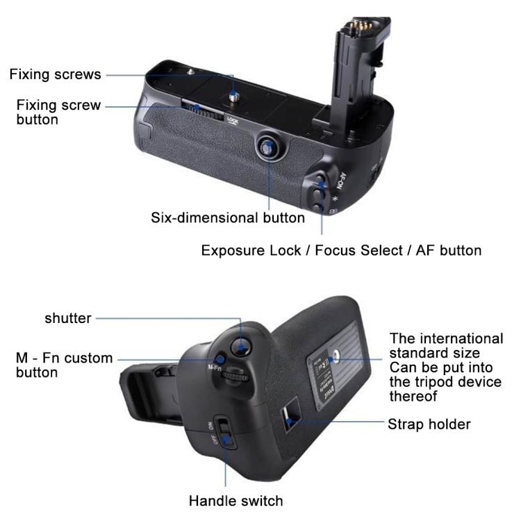 PULUZ Vertical Camera Battery Grip for Canon EOS 5D Mark IV Digital SLR Camera - 8