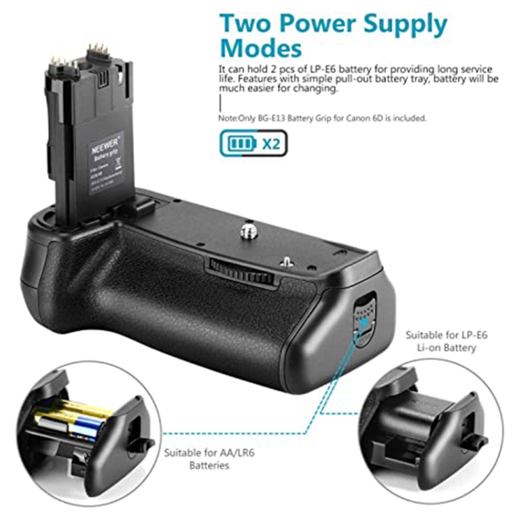 PULUZ Vertical Camera Battery Grip for Canon EOS 6D Mark II - 2
