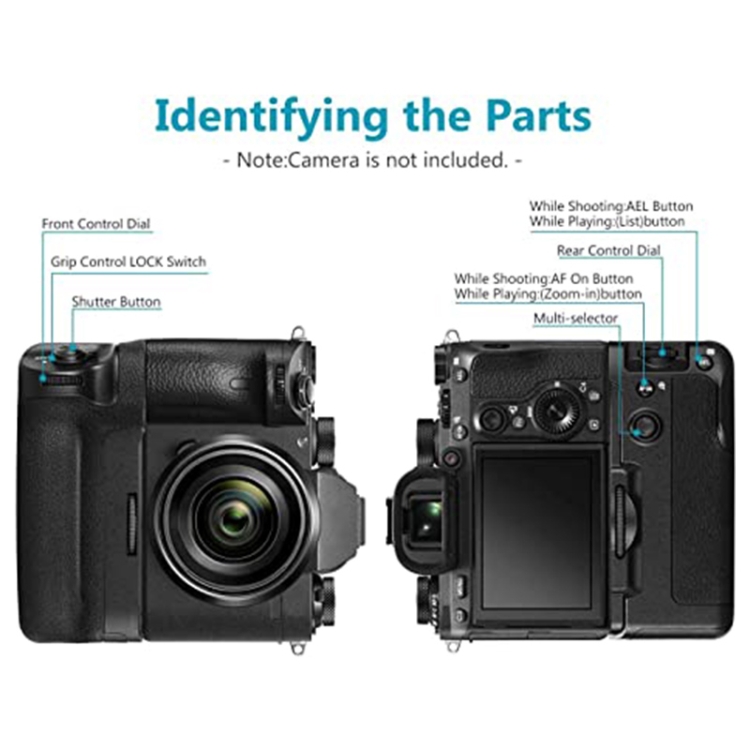 PULUZ Vertical Camera Battery Grip for Sony A6300 Digital SLR Camera - 3
