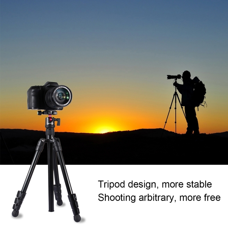 PULUZ 4-Section Folding Legs Metal  Tripod Mount with 360 Degree Ball Head for DSLR & Digital Camera, Adjustable Height: 42-130cm - 7