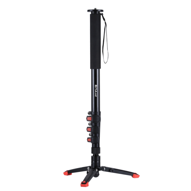 PULUZ Four-Section Telescoping Aluminum-magnesium Alloy Self-Standing Monopod with Support Base Bracket - 1