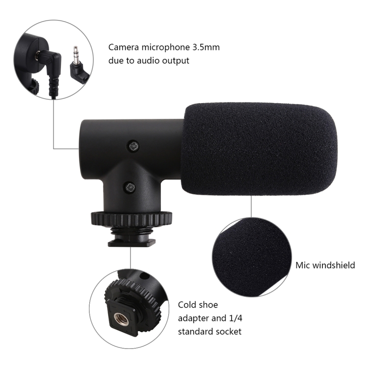 Puluz Brand Photo Accessories, GoPro Accessories - PULUZ 3.5mm Audio Stereo  Recording Vlogging Professional Interview Microphone for DSLR & DV  Camcorder, Smartphones