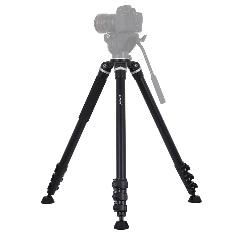 PULUZ 4-Section Folding Legs Metal Tripod Mount for DSLR / SLR Camera, Adjustable Height: 97-180cm - 2