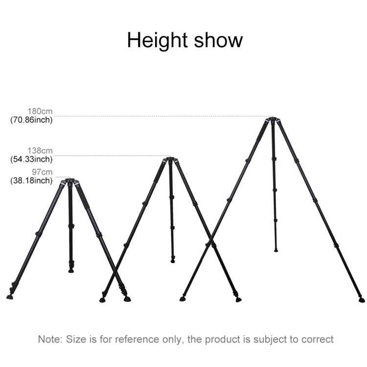 PULUZ 4-Section Folding Legs Metal Tripod Mount for DSLR / SLR Camera, Adjustable Height: 97-180cm - 3