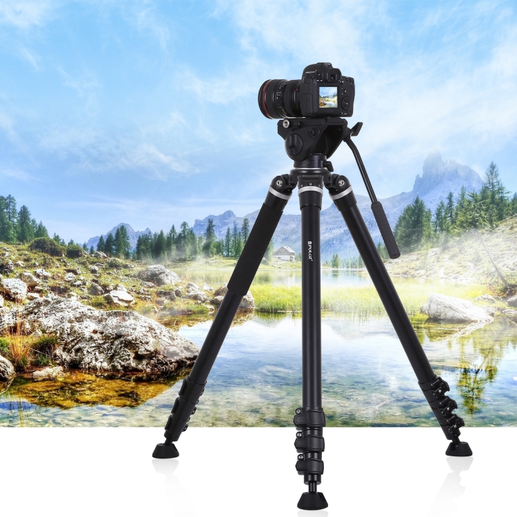 PULUZ 4-Section Folding Legs Metal Tripod Mount for DSLR / SLR Camera, Adjustable Height: 97-180cm - 9