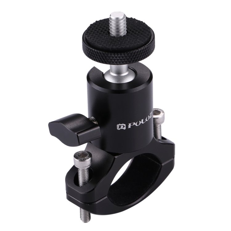 [UAE Warehouse] PULUZ Bike Aluminum Handlebar Tripod Ball Head Adapter Mount for GoPro HERO10 Black / HERO9 Black / HERO8 Black /7 /6 /5 /5 Session /4 Session /4 /3+ /3 /2 /1, DJI Osmo Action, Xiaoyi and Other Action Cameras - 1