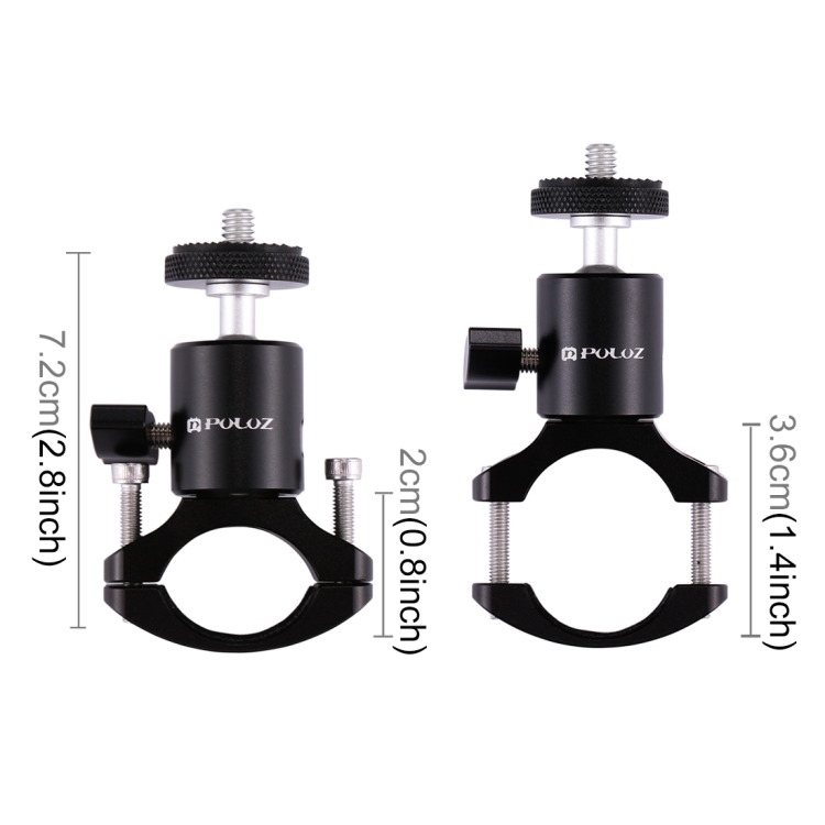 [UAE Warehouse] PULUZ Bike Aluminum Handlebar Tripod Ball Head Adapter Mount for GoPro HERO10 Black / HERO9 Black / HERO8 Black /7 /6 /5 /5 Session /4 Session /4 /3+ /3 /2 /1, DJI Osmo Action, Xiaoyi and Other Action Cameras - 4