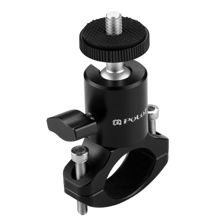 PULUZ Bike Aluminum Handlebar Tripod Ball Head Adapter Mount for GoPro HERO10 Black / HERO9 Black / HERO8 Black /7 /6 /5 /5 Session /4 Session /4 /3+ /3 /2 /1, DJI Osmo Action, Xiaoyi and Other Action Cameras - 1