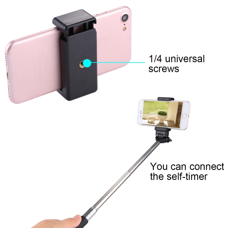 PULUZ Selfie Sticks Tripod Mount Phone Clamp with 1/4 inch Screw Hole for iPhone, Samsung, HTC, Sony, LG and other Smartphones - 4
