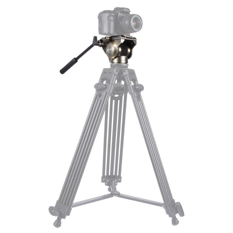 PULUZ  Heavy Duty Video Camera Tripod Action Fluid Drag Head with Sliding Plate for DSLR & SLR Cameras, Large Size(Gold) - 5