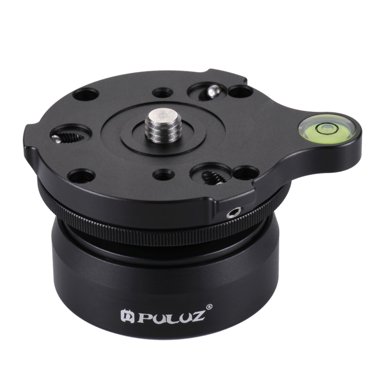 PULUZ 3/8 inch Thread Dome Professional Tripod Leveling Head Base with Bubble Level - 1