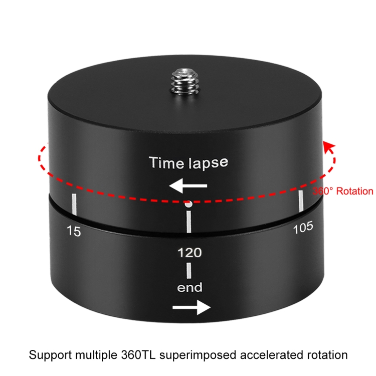 PULUZ 360 Degrees Panning Rotation 120 Minutes Time Lapse Stabilizer Tripod Head Adapter for GoPro HERO10 Black / HERO9 Black / HERO8 Black / HERO7 /6 /5 /5 Session /4 Session /4 /3+ /3 /2 /1, Xiaoyi and Other Action Cameras - 2