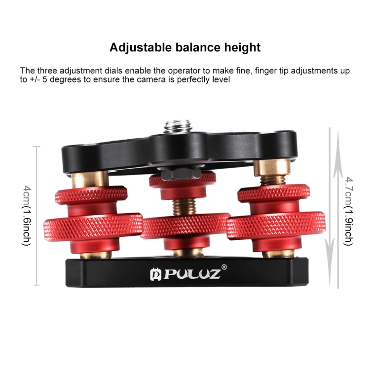 PULUZ Aluminum Alloy Adjustment Dials Leveling Base Ball Head for Camera Tripod Head - 6