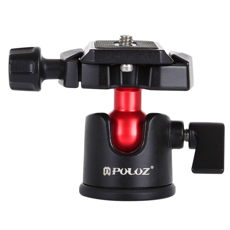 PULUZ 360 Degree Rotation Panoramic Metal Ball Head with Quick Release Plate for DSLR & Digital Cameras(Black) - 1