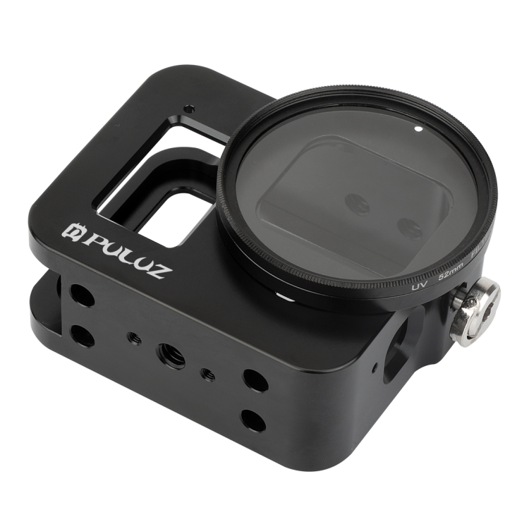 [US Warehouse] PULUZ Housing Shell CNC Aluminum Alloy Protective Cage with Insurance Frame & 52mm UV Lens for GoPro HERO8 Black - 2