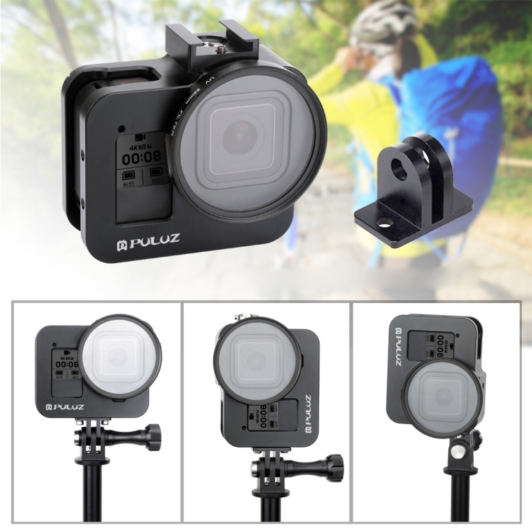 [US Warehouse] PULUZ Housing Shell CNC Aluminum Alloy Protective Cage with Insurance Frame & 52mm UV Lens for GoPro HERO8 Black - 6