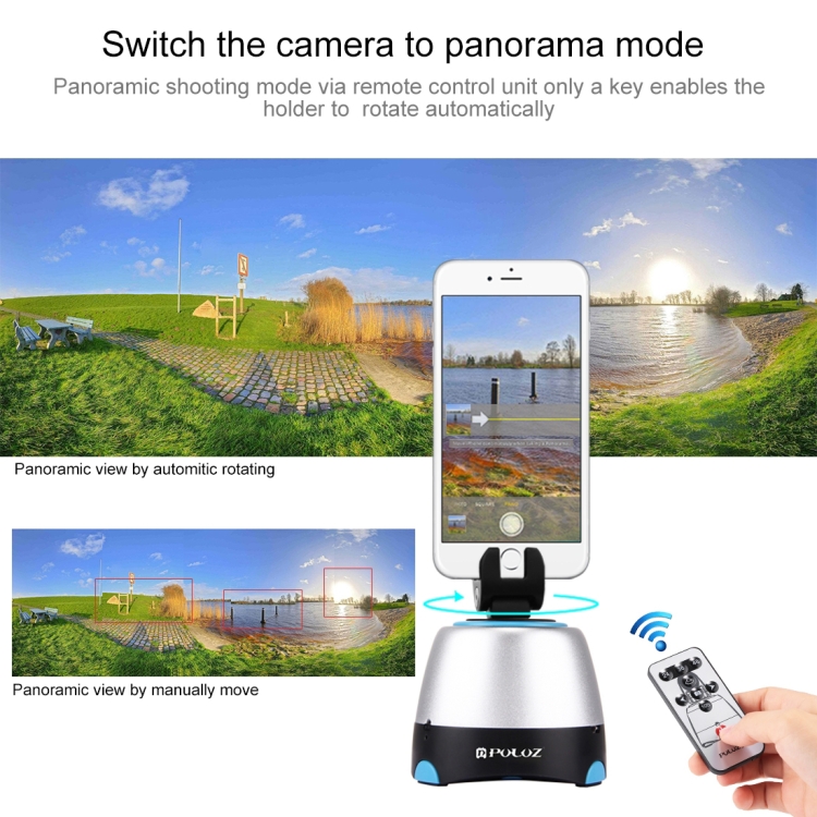 PULUZ Electronic 360 Degree Rotation Panoramic Head with Remote Controller for Smartphones, GoPro, DSLR Cameras(Blue) - 11