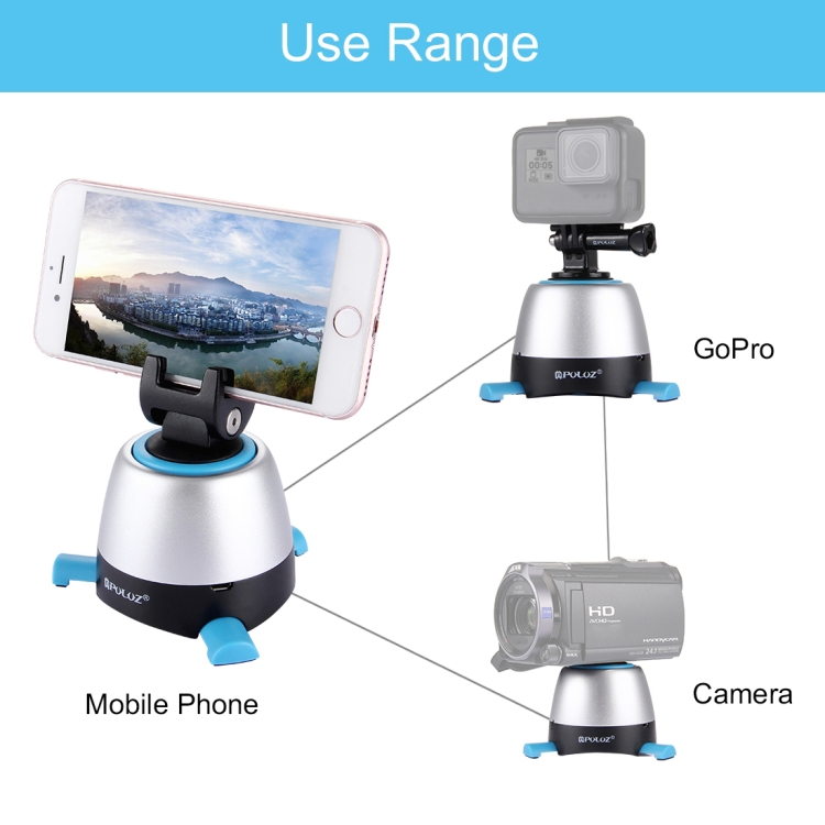 PULUZ Electronic 360 Degree Rotation Panoramic Head with Remote Controller for Smartphones, GoPro, DSLR Cameras(Blue) - 4