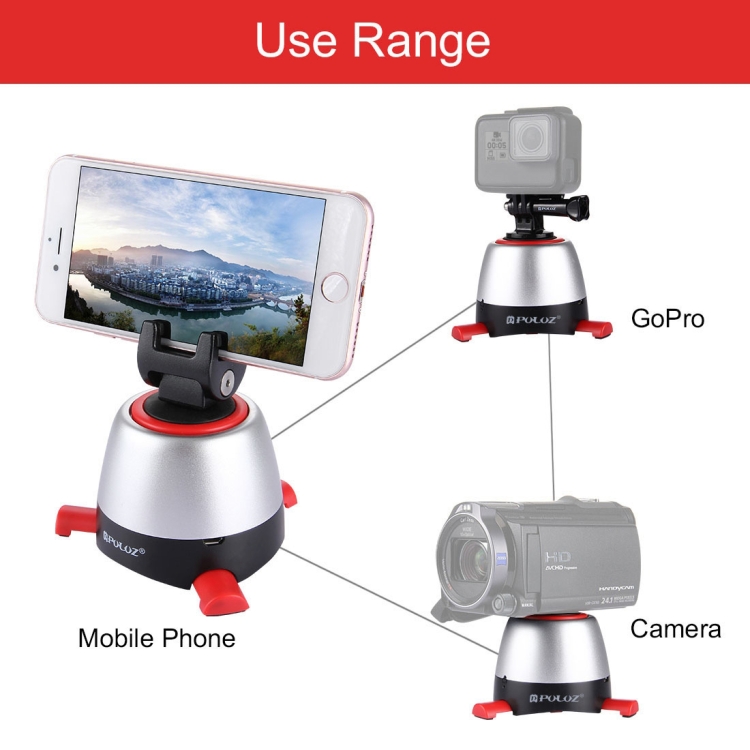 PULUZ Electronic 360 Degree Rotation Panoramic Head with Remote Controller for Smartphones, GoPro, DSLR Cameras(Red) - 4