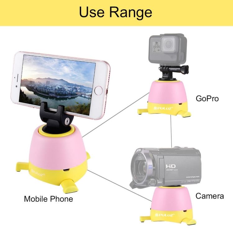 PULUZ Electronic 360 Degree Rotation Panoramic Head with Remote Controller for Smartphones, GoPro, DSLR Cameras(Yellow) - 4