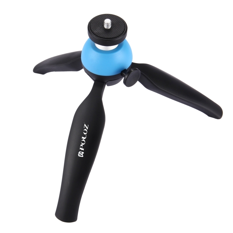 [US Warehouse] PULUZ Pocket Mini Tripod Mount with 360 Degree Ball Head for Smartphones, GoPro, DSLR Cameras(Blue) - 2