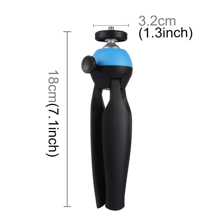 [US Warehouse] PULUZ Pocket Mini Tripod Mount with 360 Degree Ball Head for Smartphones, GoPro, DSLR Cameras(Blue) - 3