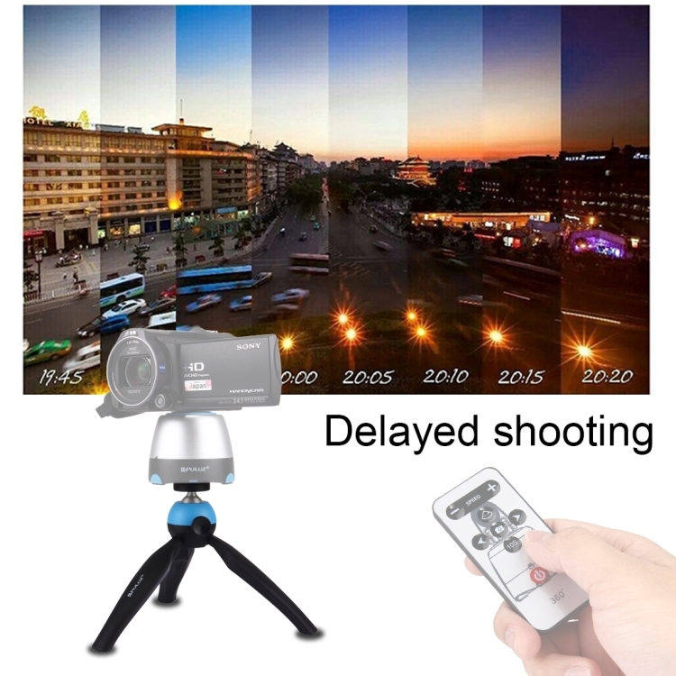 [US Warehouse] PULUZ Pocket Mini Tripod Mount with 360 Degree Ball Head for Smartphones, GoPro, DSLR Cameras(Blue) - 8