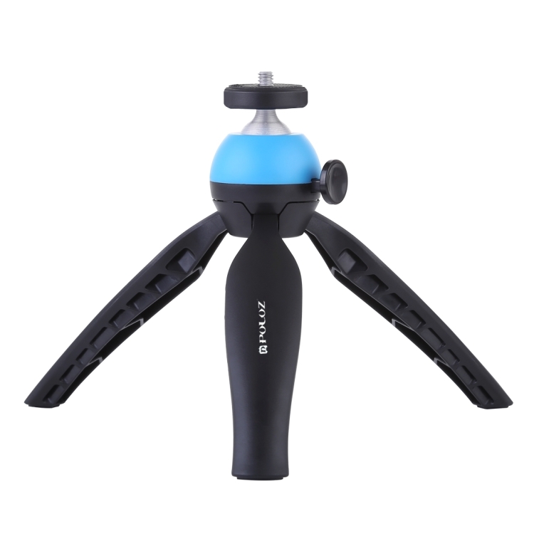 PULUZ Pocket Mini Tripod Mount with 360 Degree Ball Head for Smartphones, GoPro, DSLR Cameras(Blue) - 1