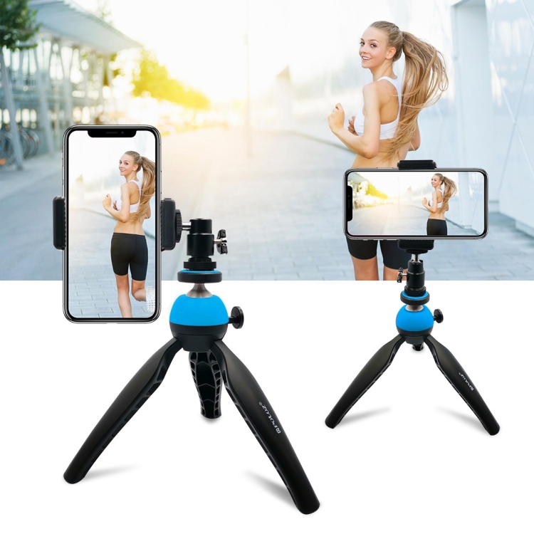 PULUZ Pocket Mini Tripod Mount with 360 Degree Ball Head for Smartphones, GoPro, DSLR Cameras(Blue) - 4