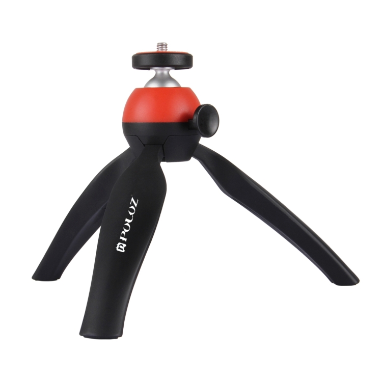 [US Warehouse] PULUZ Pocket Mini Tripod Mount with 360 Degree Ball Head for Smartphones, GoPro, DSLR Cameras(Red) - 1