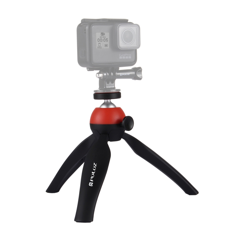 [US Warehouse] PULUZ Pocket Mini Tripod Mount with 360 Degree Ball Head for Smartphones, GoPro, DSLR Cameras(Red) - 4