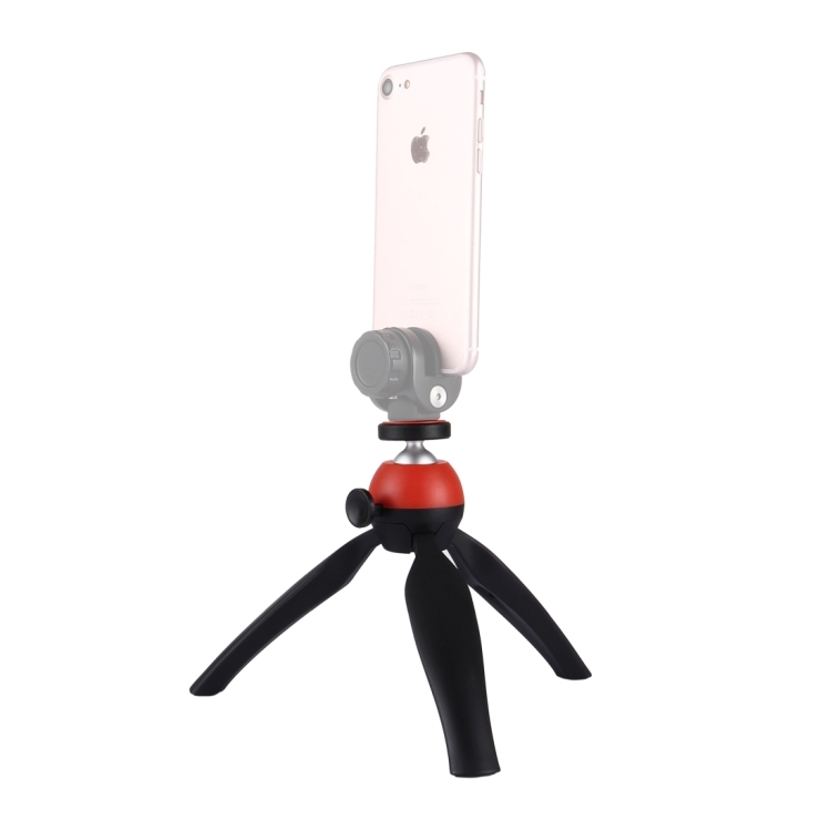 [US Warehouse] PULUZ Pocket Mini Tripod Mount with 360 Degree Ball Head for Smartphones, GoPro, DSLR Cameras(Red) - 5