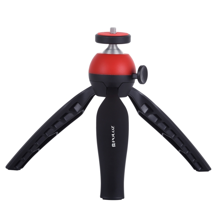 PULUZ Pocket Mini Tripod Mount with 360 Degree Ball Head for Smartphones, GoPro, DSLR Cameras(Red) - 1